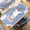 Large Kawaii Pretty Mouse Pad Cute Kitty Computer Keyboard Professional Mouse Mat LockEdge Rubber Non-slip Base Aesthetic Carpet