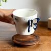 Tazza da Caffè in Ceramica Blu Farfalla 3D Retrò Fatta a Mano
