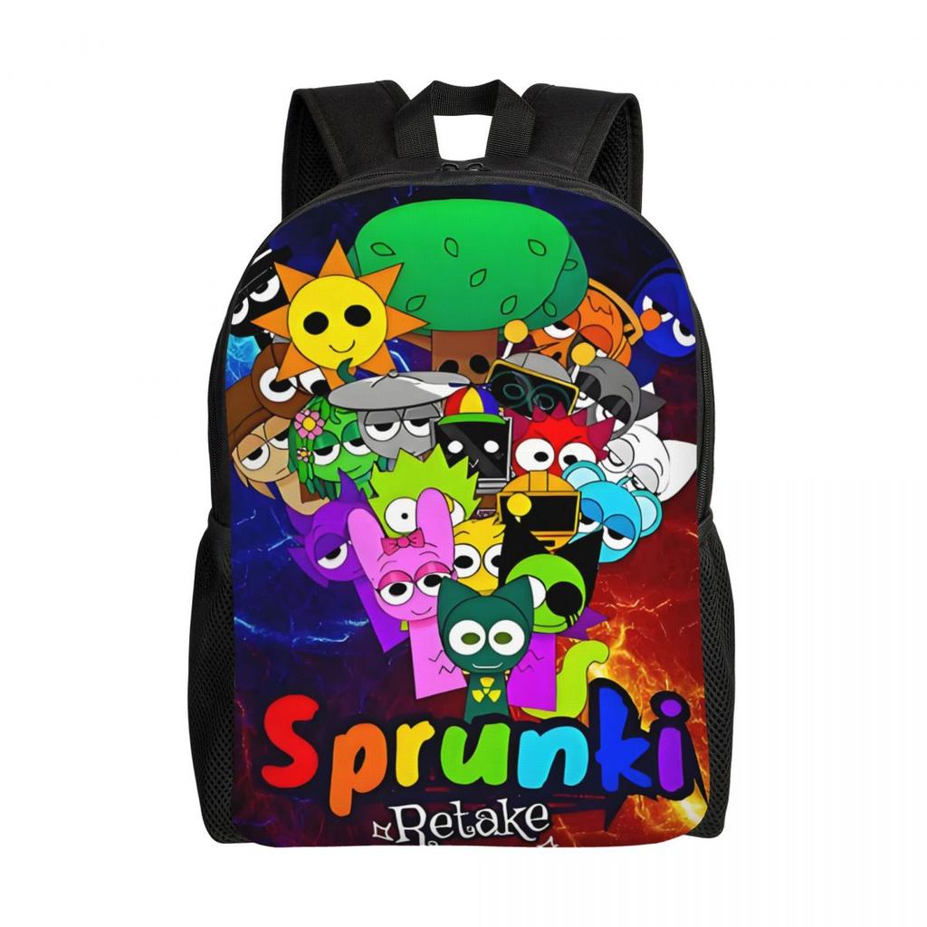 Custom Cartoon Sprunki Backpacks for Women Men Water Resistant College School Bag Print Bookbags