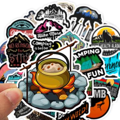 50 Pcs Camping Landscape Stickers Outdoor Adventure Climbing Waterproof Sticker