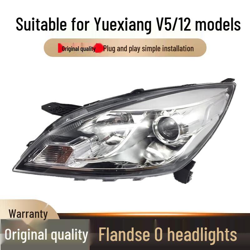 Compatible Headlight Assembly for Changan Yuexiang V5 with Bulb and Lens Driver Left - Standard