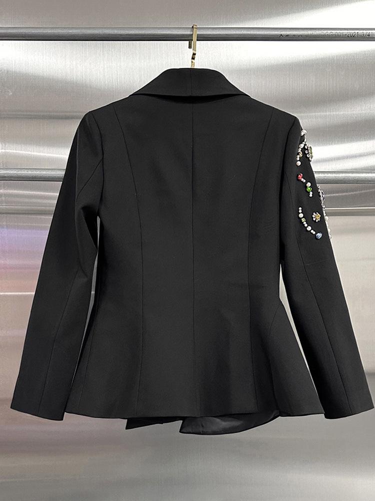 Eleganter Damen Slim-Fit Blazer - Frühjahrskollektion 2026 mit buntem Strass-Design
