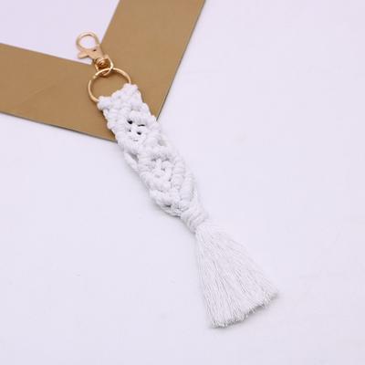 Boho-Stil Geflochtener Schlüsselanhänger mit Karabinerverschluss Kordel Handgelenkarmband Schlüsselanhänger Lanyard Schlüsselanhänger Riemen Damen Accessoires