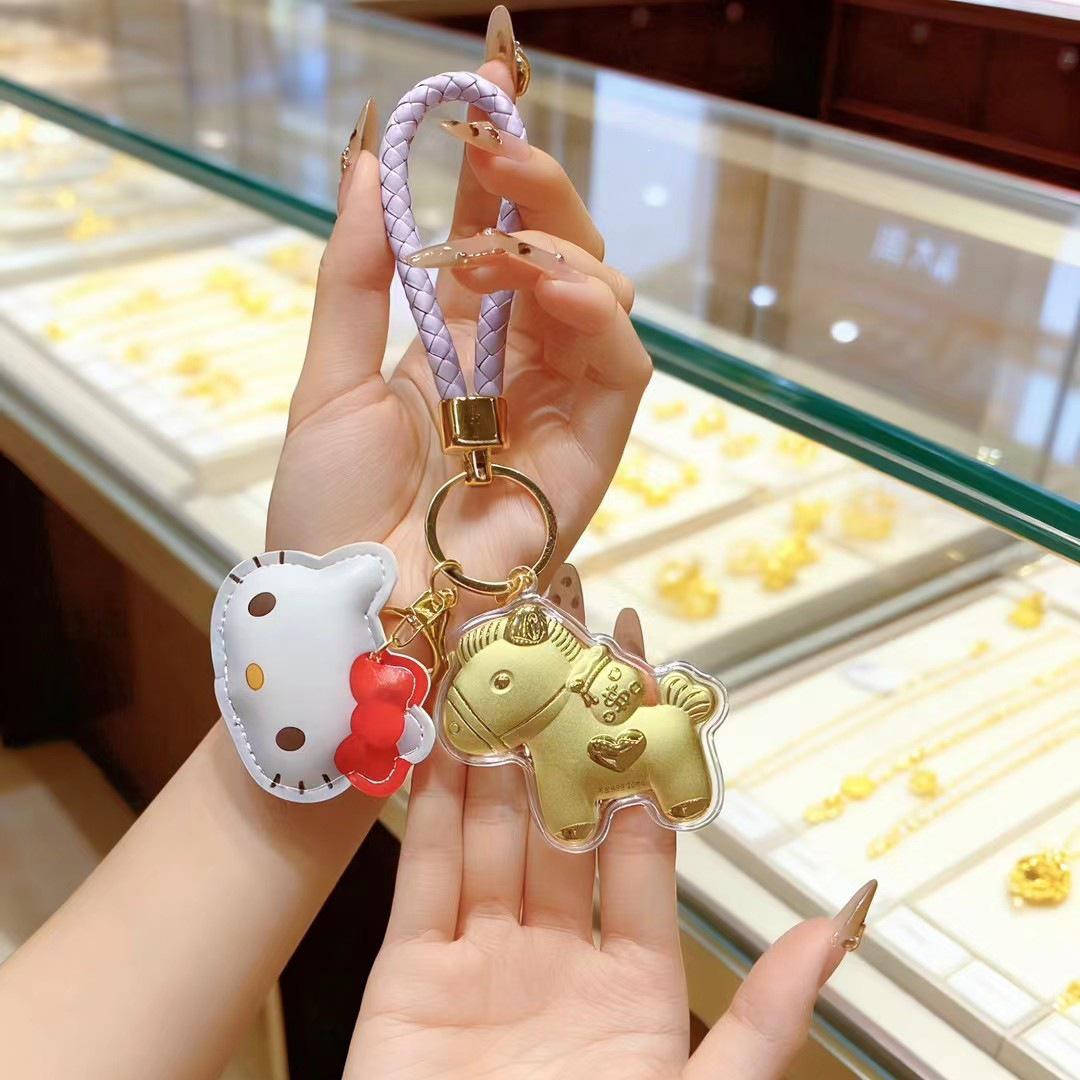 999 Fine Gold Pendant Instant Fortune Charm - Princess Keychain & Cartoon Phone Bag Accessory