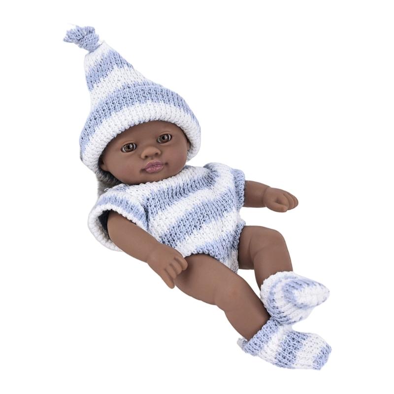 7Inch Vinyls Reborns Doll Life Like Reborns African Baby Dolls For Child Soothing And RolePlaying Education Toy