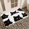 1pc black cat pattern kitchen carpet, anti-fouling carpet, bedroom, living room, bathroom floor mat, family room decoration