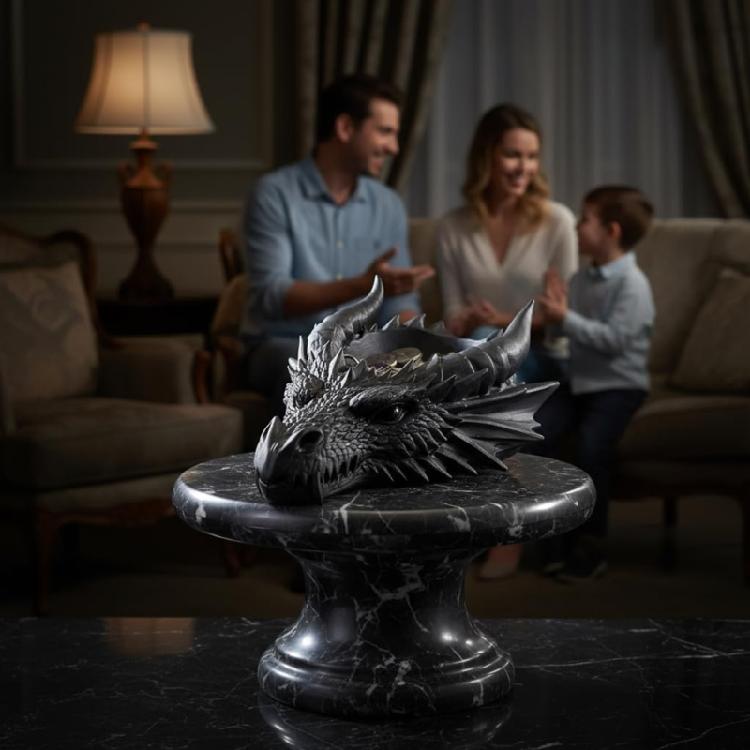 Stijlvolle Gotische Draak Ontwerp Kaarsenstandaard En Sieradenschaal 3D Geprint Plastic Unieke Kaars- En Sieradenorganizers