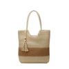 Fashion retro beach vacation woven contrasting color women's tote bag new versatile women's shoulder handbag