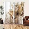 Elegant Butterfly And Floral Print Curtains for Kitchen Living Room Bedroom Decor  Vintage Style Window Treatment 2pcs Cortinas