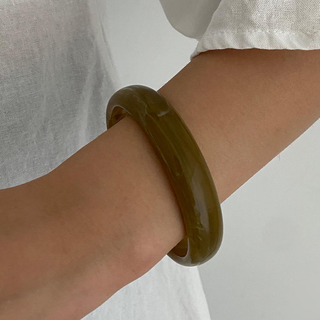 Ingemark 3 Styles Y2K Boho Resin Stack Chunky Bangles for Women New Punk Geometric Irregular Arm Bracelets Jewelry Accessories