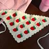 Sweet Cute Strawberry Cherry Handmade Crochet Hollow Triangle Headband Towel Women Spring Summer Travel Photo Hair Scarf