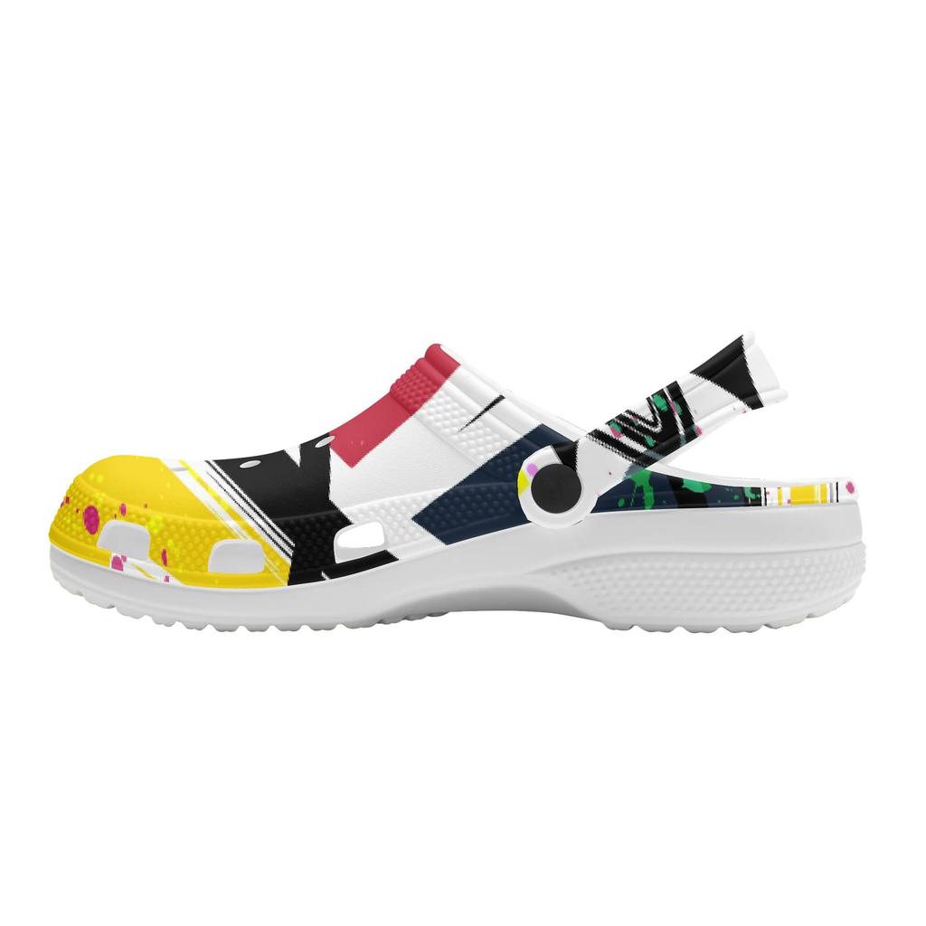 Unisex Printed Garden Shoes EVA Clogs Lightweight Breathable Slip On Sandals for Beach Pool Bathroom Home Indoor Outdoor Wear