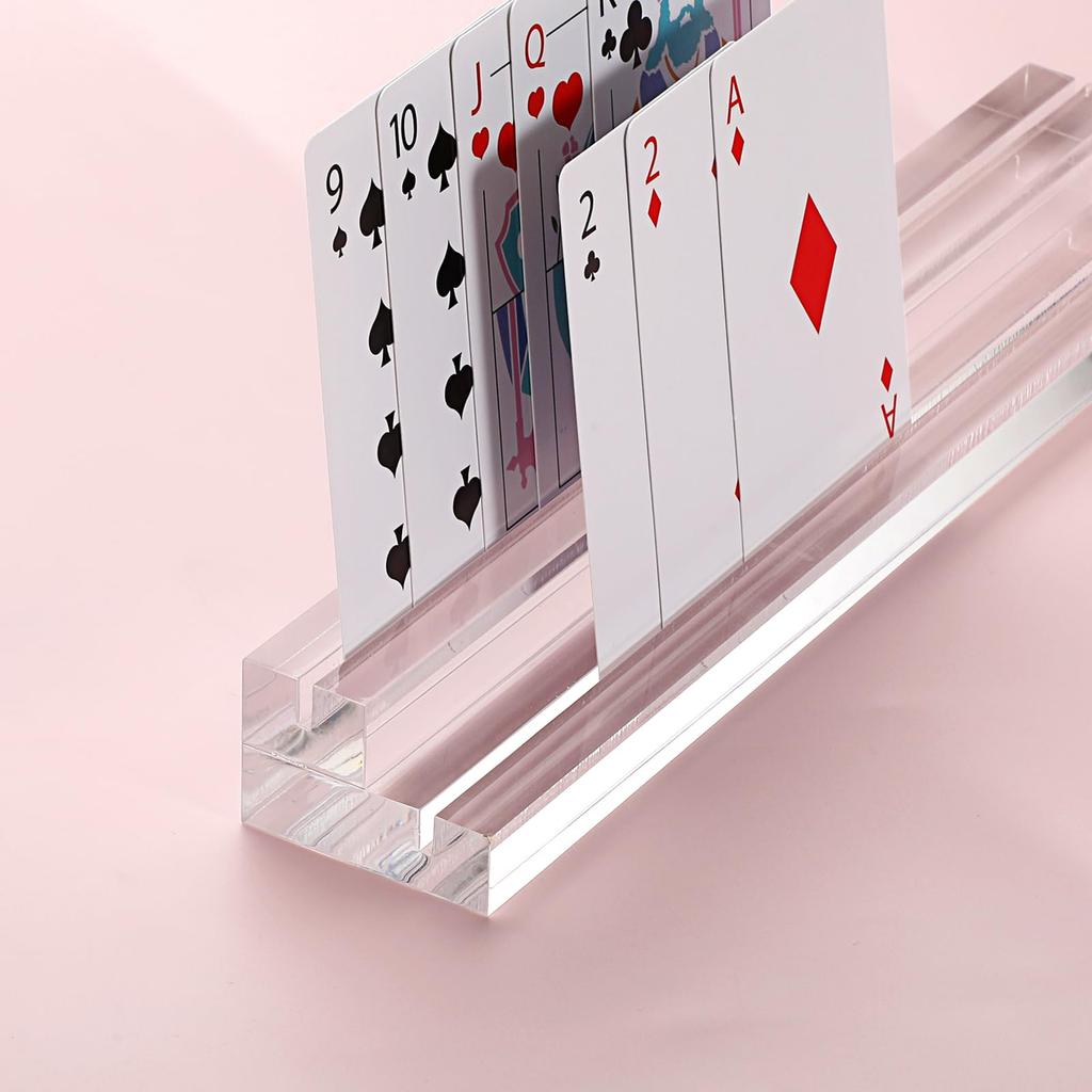 Sumnacon Staircase Curse Stand Trading Card Stand Card Game Stand Card Holder Board Game Clear Playing Card Stand Acrylic Card Holder Double Card Slot