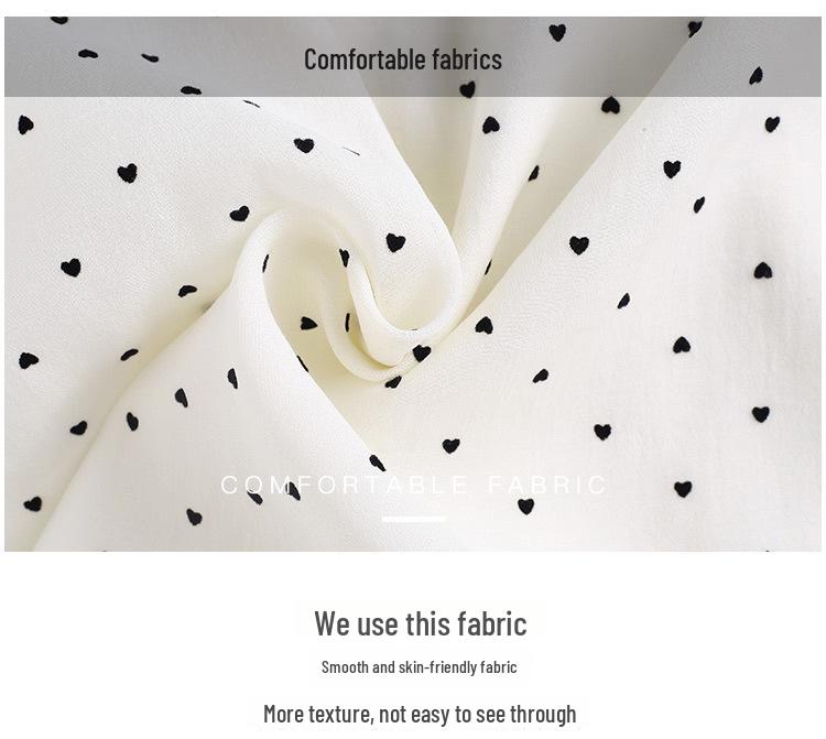 Hemd mit Rüschenherzspitze im französischen Stil und langen Ärmeln mit Perlenknöpfen