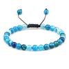6mm Natural Stone Men Bracelets Charm Tiger Eye Black Beads Bracelet Braided Bangle Adjustable Charm Women Yoga Jewelry Pulseras