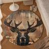 Deer With American Flag Background Round Rug for Livingroom,Bedroom, Palyroom, Chair Rug, Area rug, Circle Carpet, Large Size Fan Christmas gift