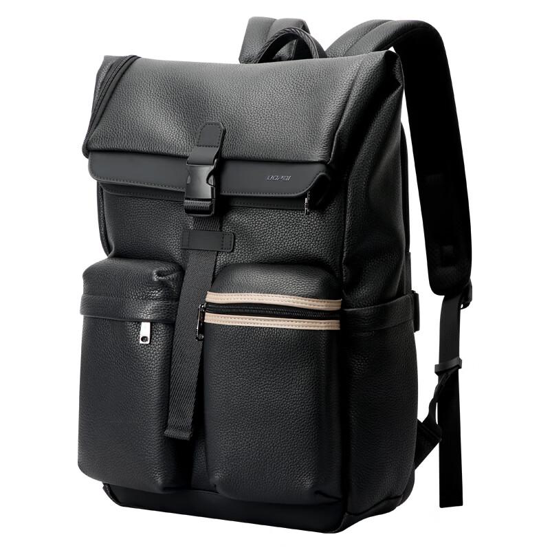 Bopai Men's 16-inch Leather Business Travel Backpack