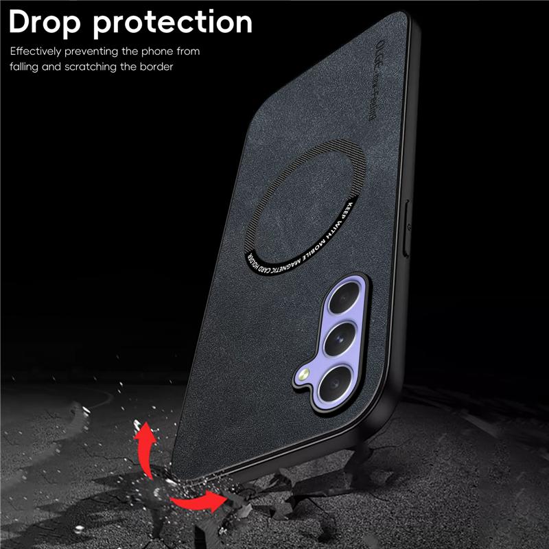 Magnetic Retro Leather Soft Case For Samsung Galaxy A55 A15 A25 A35 Wireless Charging Phone Case Cover