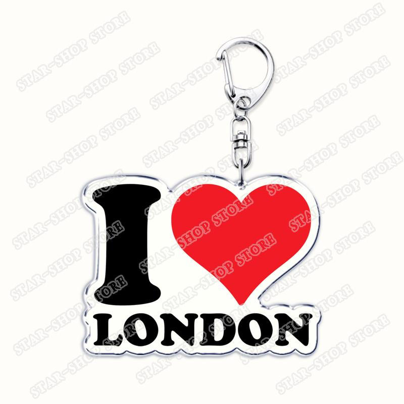 Amo Londra Regno Unito Portachiavi Accessori Borsa UK Inghilterra Britannico Big Ben Portachiavi Gioielli Fan Amici Regali