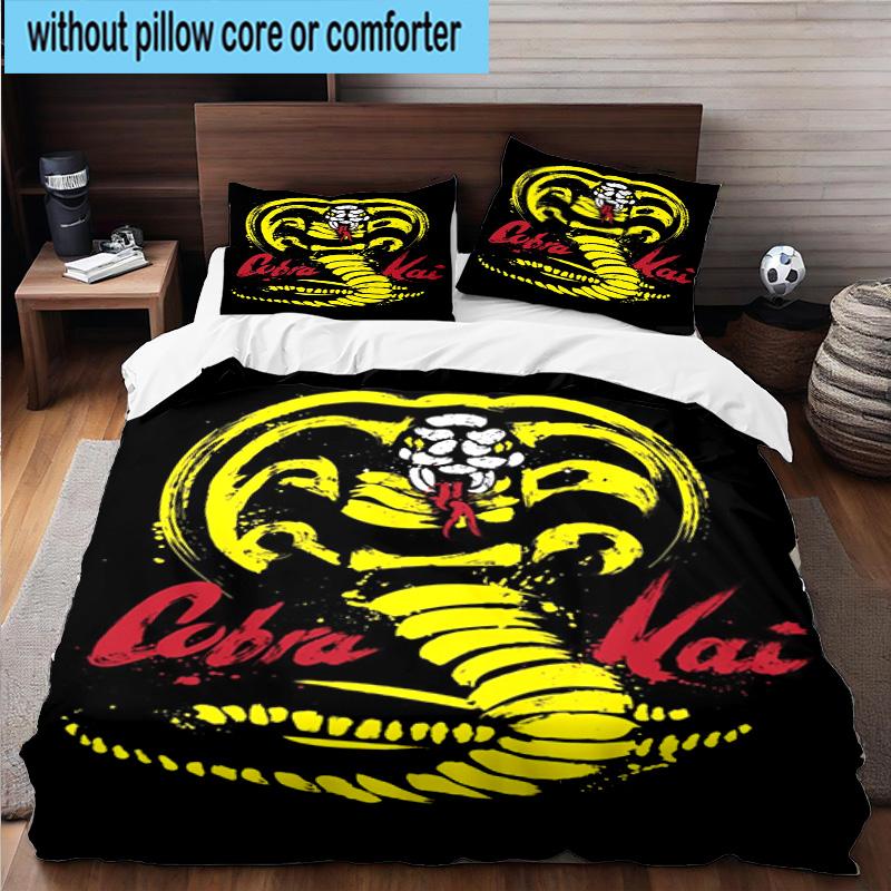 Cobra Movies Of The Fighters 3pcs Bedding,Including 1pc Duvet Cover And 2pcs Pillowcases Perfect for Christmas,Ideal for Bedroom, Dormitory