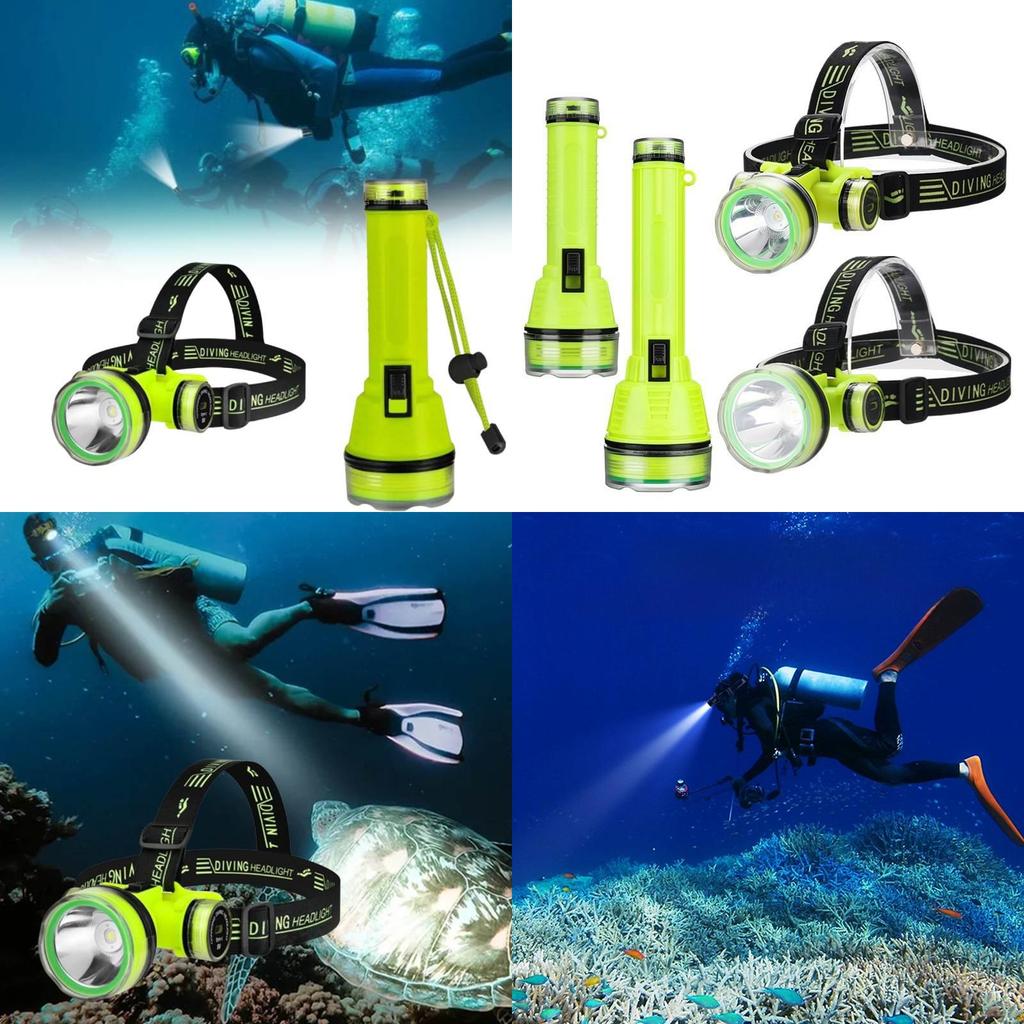 Diving Head Lamp Rechargeable Waterproof Led Light For Underwater Search And Fishing