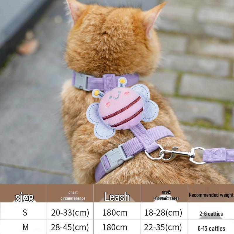 Little Bee Anti-Escape Cat Leash & Harness - Adjustable Outdoor Walking Rope