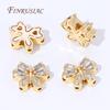 18K Gold Plated Brass Zircon Beads,Heart Spacer Beads For Jewelry Making Supplies,Metal Separator Beads,Bracelets Accessories