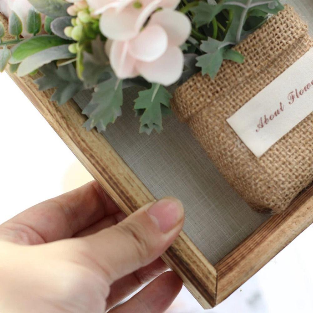 Wooden Faux Flowers Wall Decor 3D Imitation Flowers Decoration Hydrangea Wall Decor  Home
