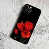 Poppy Flower Bloom Phone Case for Iphone 15 14 13 12 11 Pro Max Xr X Xs Mini 8 Plus SE 2022 Black Soft Silicone Cover
