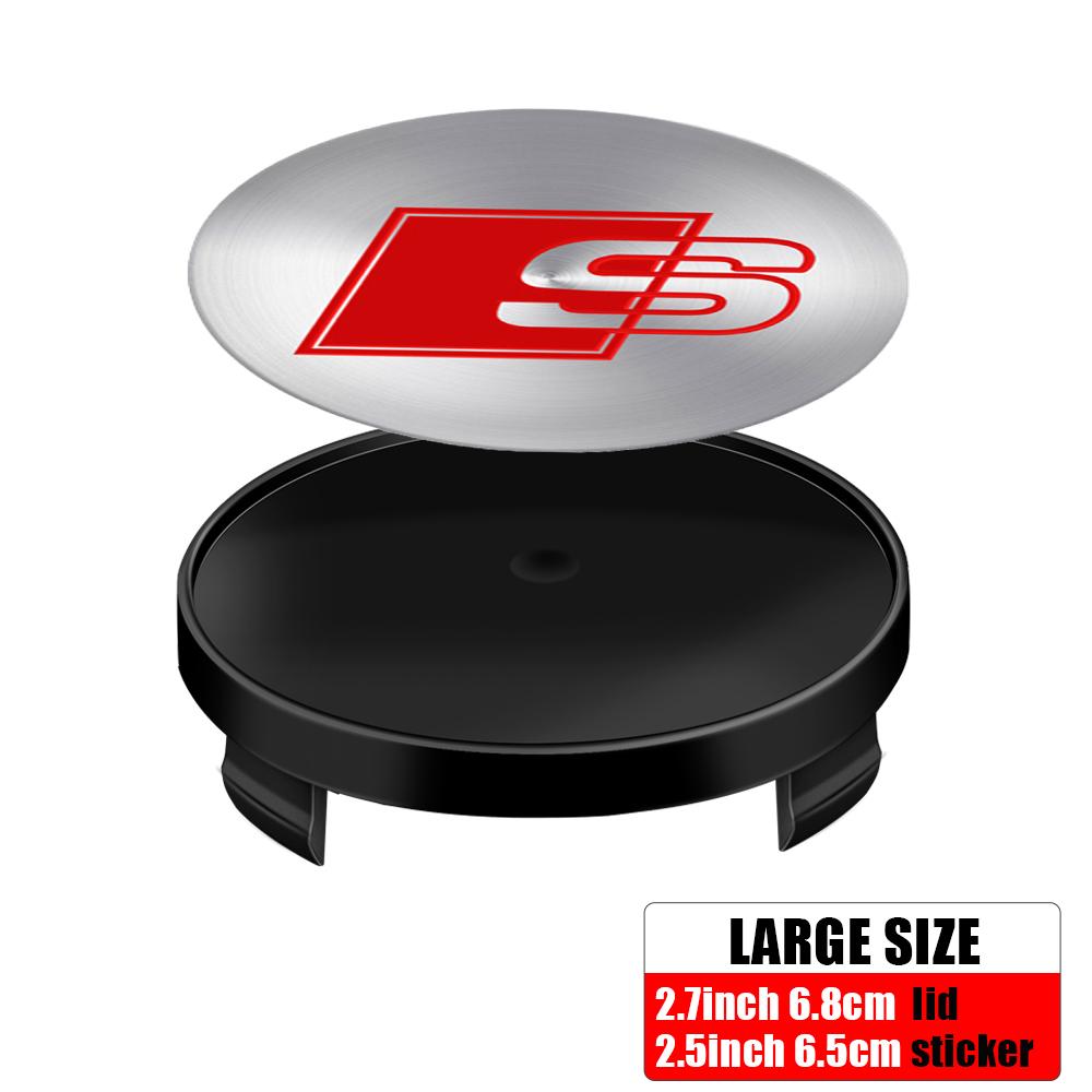 4 PZ 60/63/68mm Stile Auto Coprimozzo Centrale Cerchione Tappo Mozzo Emblema Per AUDI S RS A3 A4 B8 8P 8V A6 A5 Q5 B7 B6 B9 Q7 A1 A7 Accessori