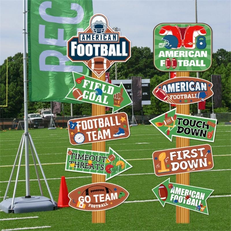 Sport Themed Directional Sign For Football Parties Durable Recyclable Paper Football Party Accessories Direction Boards