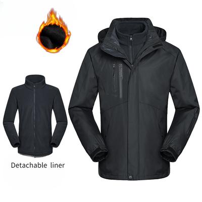 Men's Autumn and Winter Outdoor Two-piece Three-in-one Jacket Men's Windproof and Warm Mountaineering Overalls
