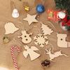 Wooden Christmas Hanging Ornaments Snowman Snowflake Bell shaped Pendant For DIY Craft Home New Year Christmas Tree Decoration