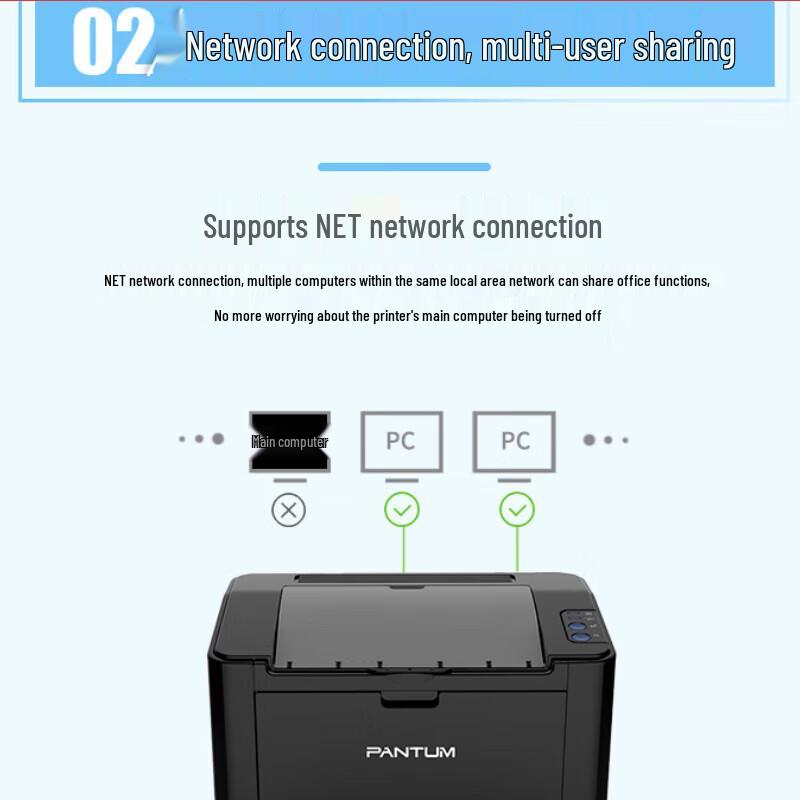 PANTUM P2509NW A4 Monochrome Laser Printer CN plug (adapter included)