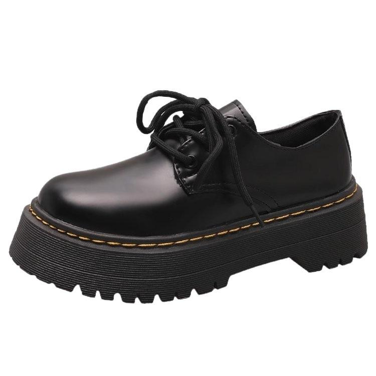 Platformy buty muffinkowe styl retro brytyjski małe skórzane buty francuskie buty jednoczęściowe nowe Mori jk
