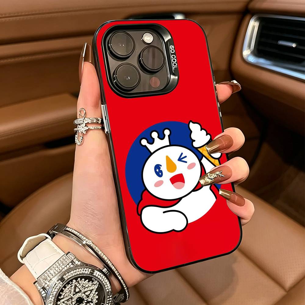 Mixue Ice Cream Tea Phone Case For iPhone 17,16,15,14,13,12,11 Plus Pro Max Colored Silver Phone Case
