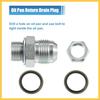 10AN-M18x1.5 Turbo Oil Pan Return Drain Plug Adapter Oil Pan Return Drain Plug Fit W/Bolt Sea O-Ring Rust Resistance Metal Steel Bolt on Type Silver