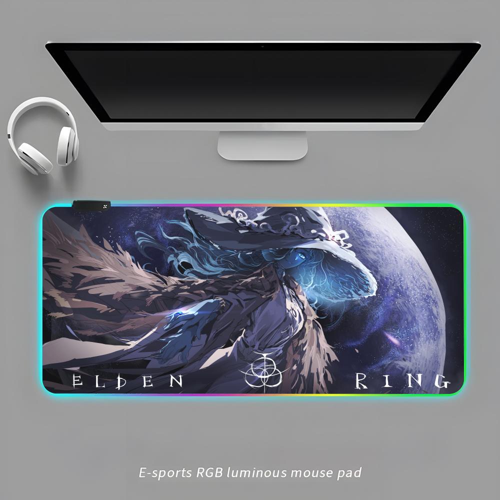 

Elden-ring Mouse Pad RGB Gaming Mouse Pad Desk Mat HD Gamer Large LED Light XXL MousePads RGB600x300x3mm