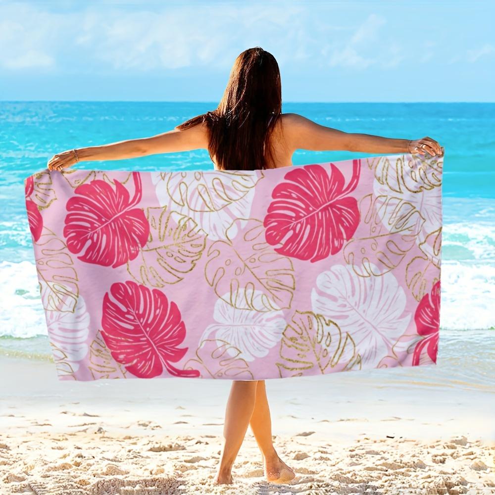 

Tropical Golden Beetle Leaf Pattern polyester microfiber beach towel is highly absorbent suitable for swimming and beach outings W30*H60(CM)