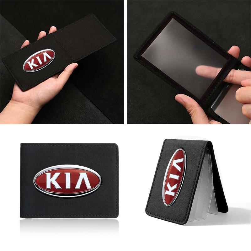 Leather Credit Card Case Car Driving Documents Protective Case For Kia Rio Ceed Sportage Cerato Soul Sorento K2 K5 K6 K7 K8 Flip