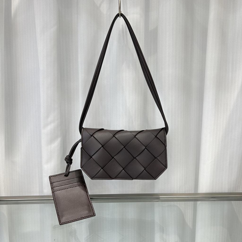 Neue Trendige Leder Handgewebte Clip Tasche Schultergurt Einzelne Schulter Crossbody Handytasche