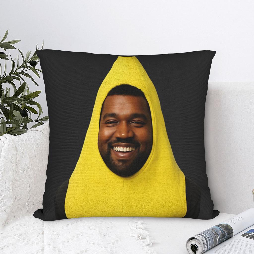 Banana Kanye Meme Pillow Case  Comfy Pillow Cover Retro Trendy Pillowcases For Couch Sofa Bedroom