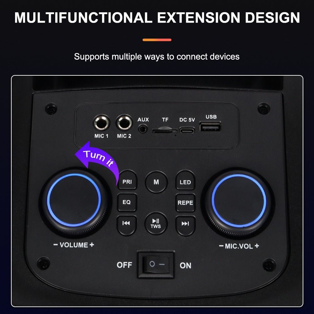 RGB Light Charging Karaoke Set with Wireless Microphone Big Speaker New Bluetooth Speaker