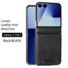 Luxury Business Magnetic Leather Phone Case for Samsung Z Flip 7 6 5 Central Axis Protection Shockproof For Magsafe Slim Cover