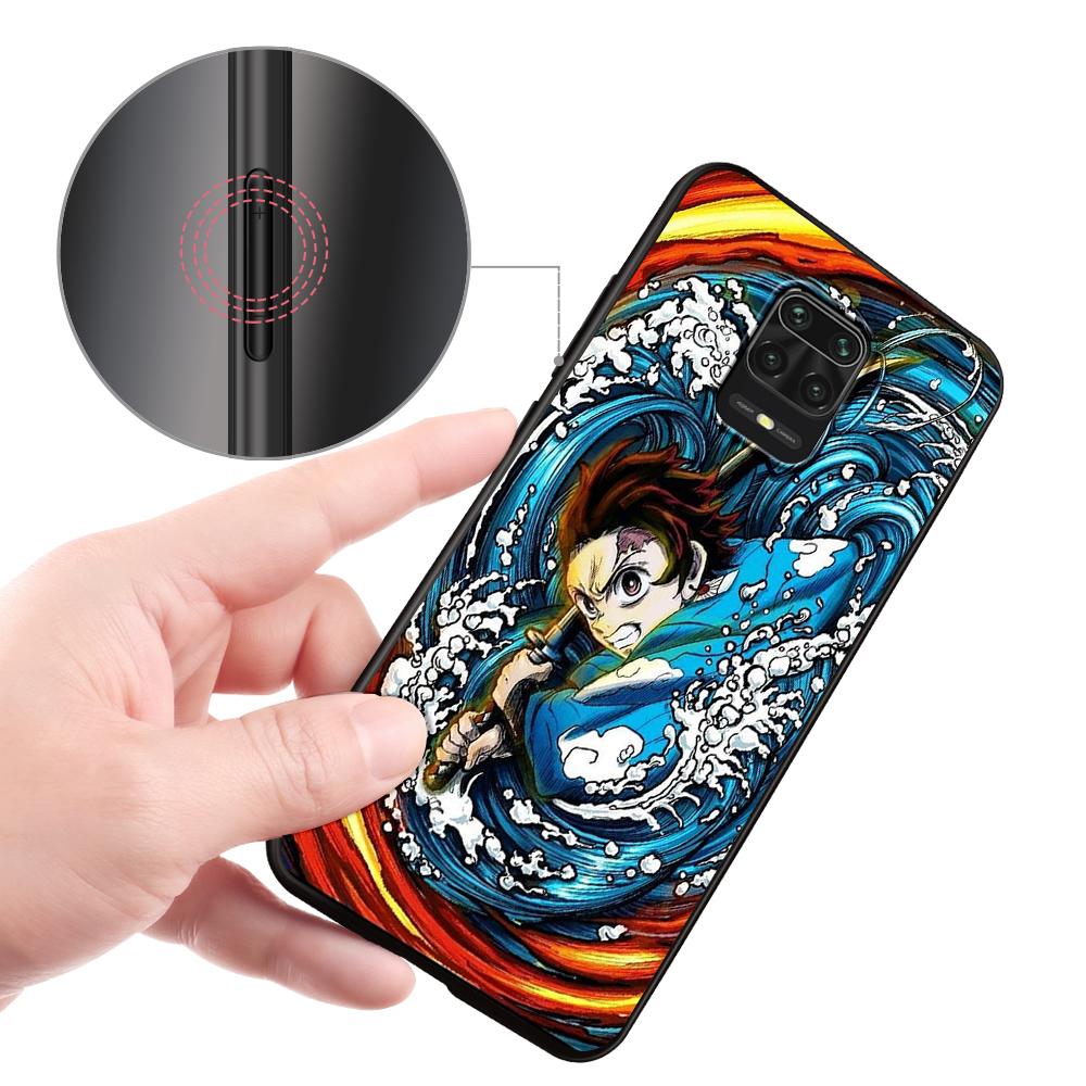 Demon Slayer Case for Xiaomi Redmi Note 9S 9 8 10 11 Pro 9C 9A 7 8T 7A 8A 10S 11T 11E 9T Black Soft Silicone Phone Cover Shell