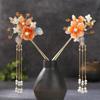 Chinese Style Bridal Headwear Tassel Earrings Hairpin Set Ancient Hair Stick Sets  Women