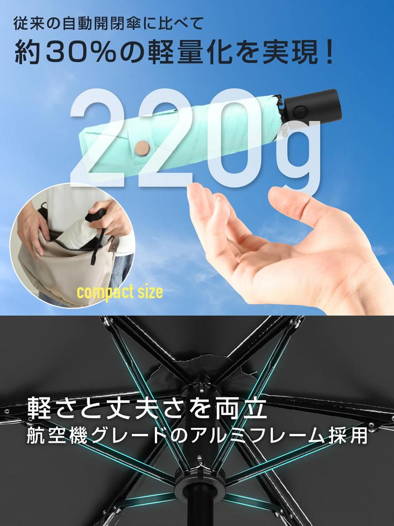 Lightweight Parasol like UV Full Automatic Suitable for Rain or and BOOMIE MyBrella [Feels -30°C Coolness] 100% Protection, UPF50+, Blackout,