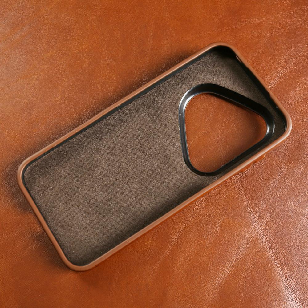 Capa de Celular de Couro Genuíno de Luxo para Huawei Pura 90 Pro Max 80 Ultra Mate 80 Pro Max 70 RS 30 40 50 60 Pro Capas Traseiras Bolsa