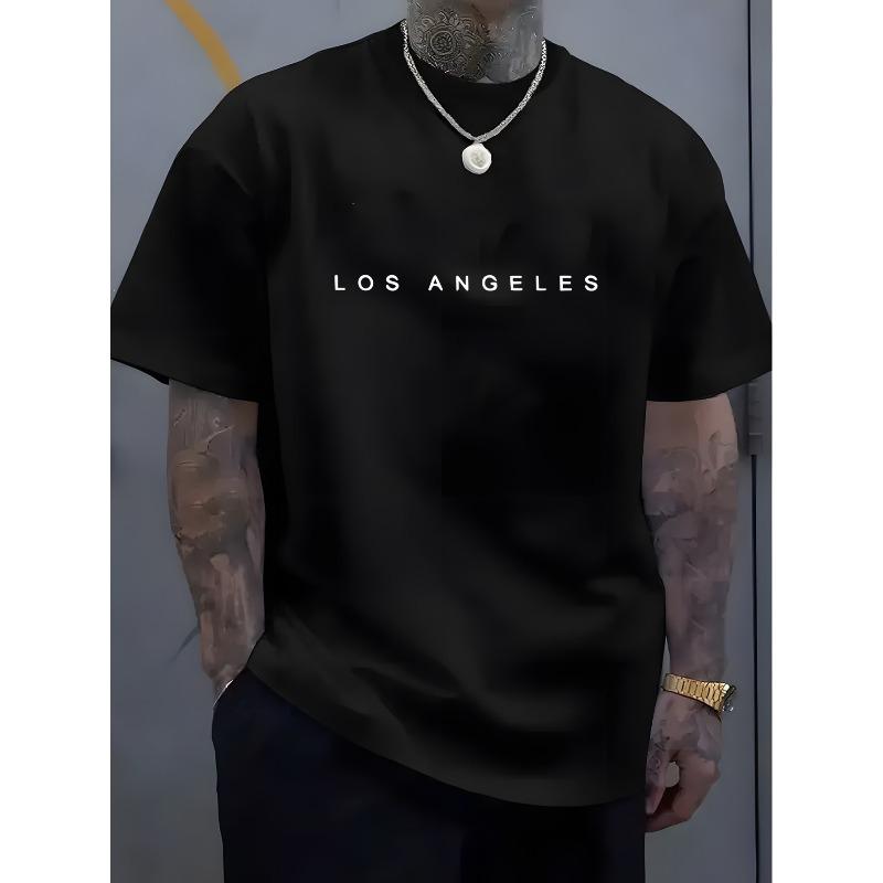 

New Digital Print for The Anniversary Event - Crew-Neck T-Shirt for Men with a Regular Fit, Featuring a Trendy Los Angeles Design. This Quick-Dry 4XL чорний