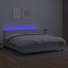 Vidaxl Łóżko Kontynentalne Z Materacem I Led, Biała Ekoskóra 180X200Cm